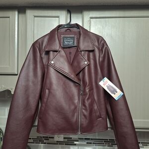 Levi's Women's Leather Jacket in Deep Burgundy